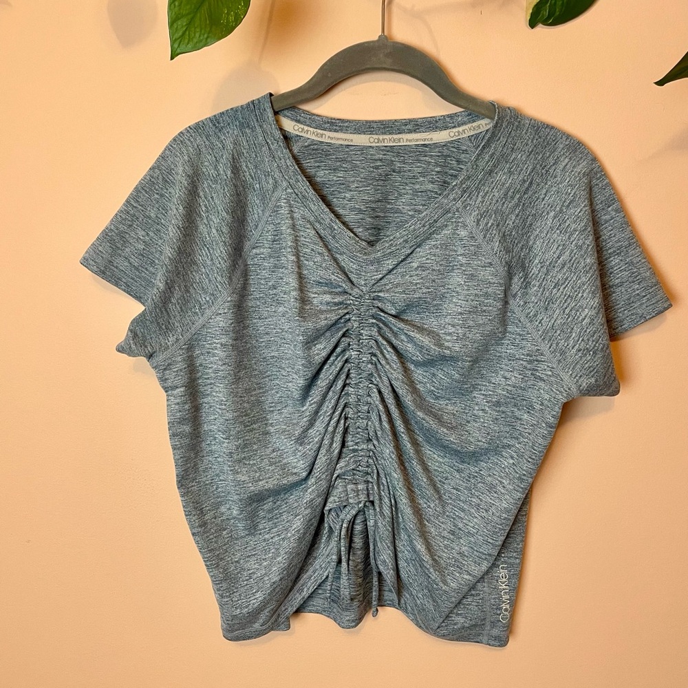 Calvin Klein Performance Scrunched Workout Cropped Tee